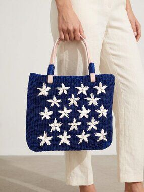 NWOT Amanda Smith Straw with Stars Mini Bag